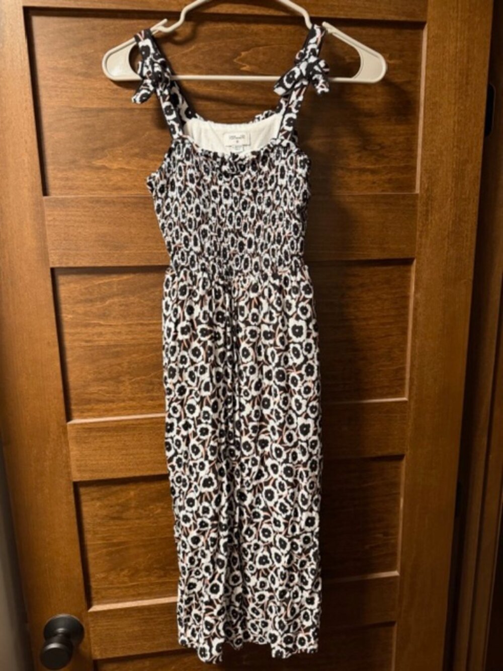 DVF x Target Girls Smocked Tie Strap Neutral Poppy Midi Dress EUC - Size 10/12